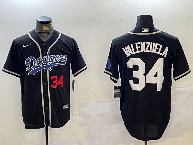 Men Los Angeles Dodgers #34 Valenzuela Black Game 2024 Nike MLB Jersey style 10291->chicago bears->NFL Jersey